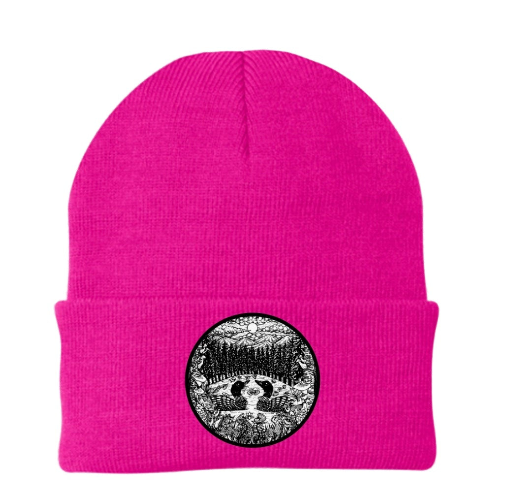 Loon Patch Beanie - Neon Pink