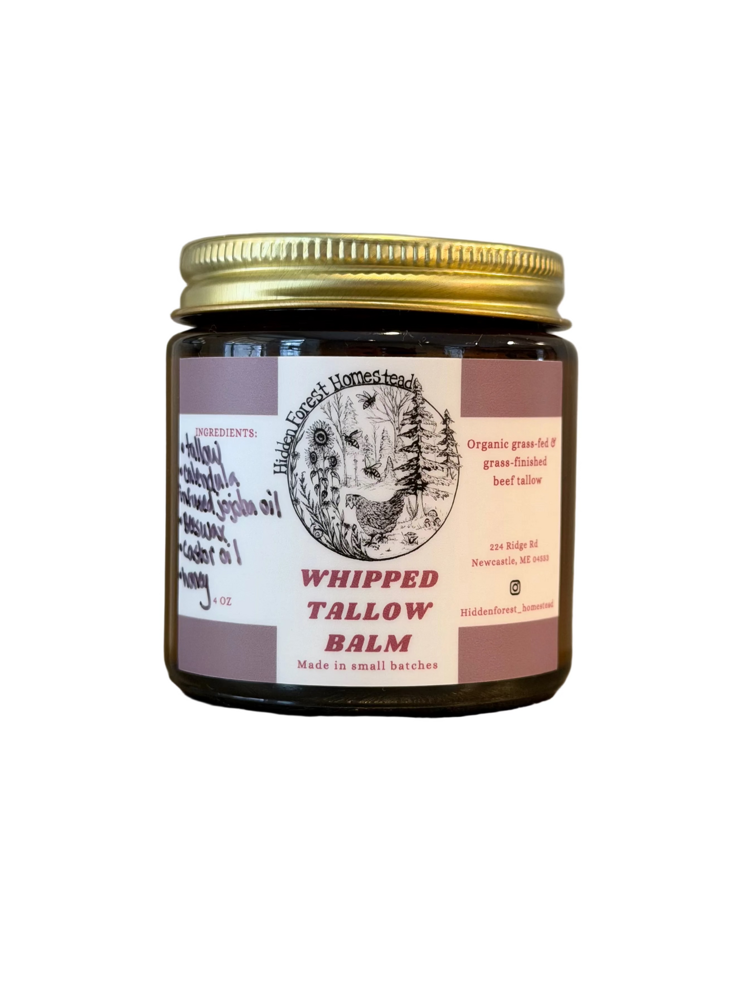 Whipped Tallow Balm (w/ castor oil) - 4 oz.