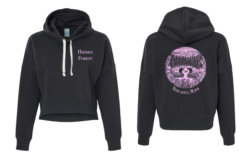 Women's Loon Cropped Hoodie - Black
