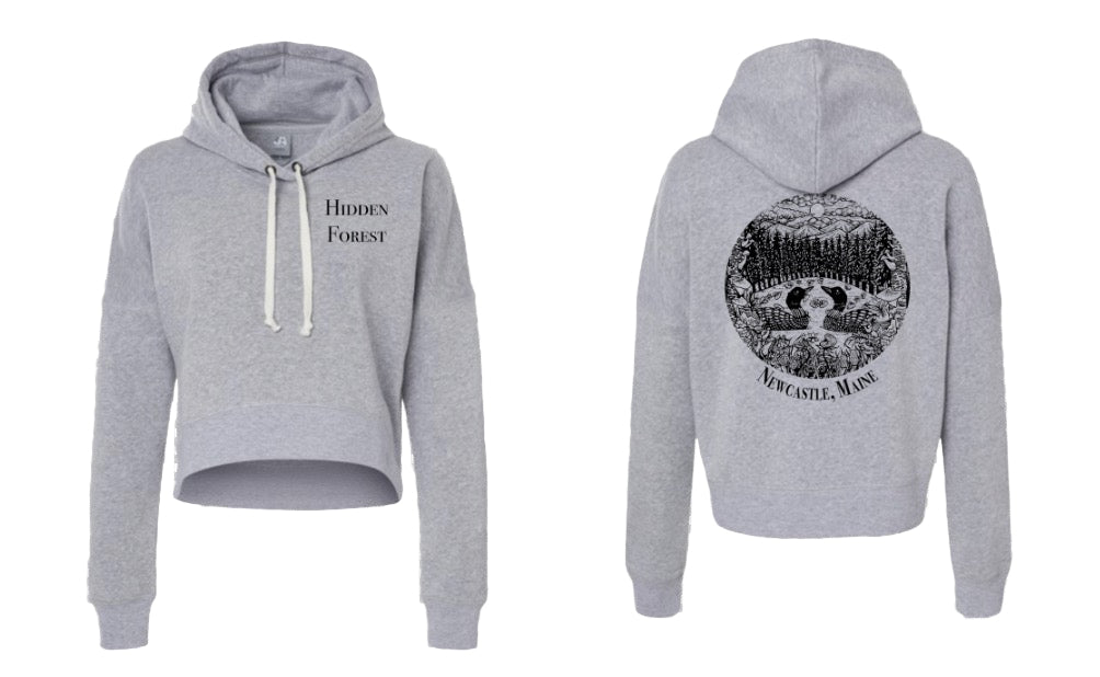 Women's Loon Cropped Hoodie - Gray